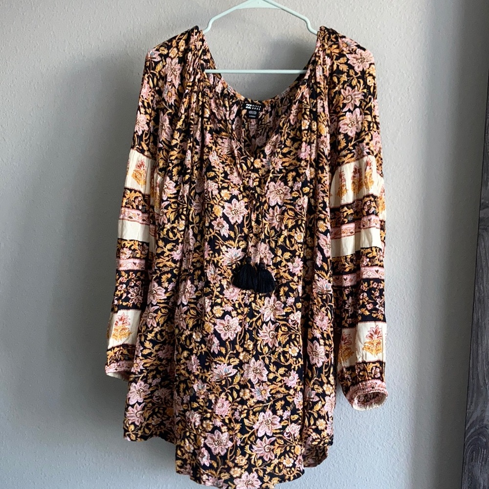 Billabong Boho Loose Fitting Peasant Dress